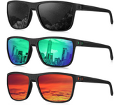 Juego de 3 Gafas de sol polarizadas para hombre, protección UV, adecuadas para conducir, pescar y jugar al golf