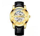Reloj mecánico automático hueco para hombre, correa de reloj mecánico a prueba de agua explosivo de negocios a la moda