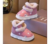 Zapatos de algodón para niños invierno cálido impermeable zapatillas de casa niñas interior grueso fondo botas de algodón