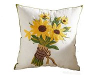 Removable Embroidered Flower Sunflower Throw Pillowcase Square INS Style Pillow Cover 45x45cm Cushion Cover Sofa/Bed