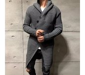 2024 Autumn and Winter New Sweater Men's Mid-length Hooded Knitted Jacket Men's Clothing