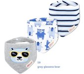 3pcs Per Lot  Baby Bibs Bandana Set Cotton Multi-Style Triangle Cartoon Babadores Para Bebe Infant Boys Girls Saliva Towel KF025