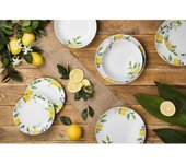 Brunch Time Set Vajilla 18 Uds. Lemon Blanco/Amarillo