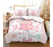 Anime Aesthetic Girl Art Strawberry Bedding Set Duvet Cover Bed Set Quilt Cover Pillowcase Comforter king Queen Size Boys Adult