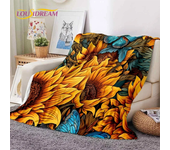 Dream Sun Flowers Nordic Daisy Soft Flannel Blanket for Bed Bedroom Sofa Picnic,Throw Blanket for Cover Outdoor Leisure Nap Gift