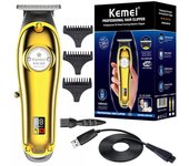Kemei all metal cordless professional hair trimmer for men beard & hair clipper electric hair cutting machine rechargeable