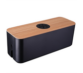 Wooden Cable Storage Box Power Cord Storage Box Dust-Proof Charger Socket Storage Box Household Cable Winder StorageBoxD