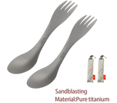 2Pcs Titanium Spork 2-in-1 Spoon Ultralight Cookware Portable Fork Knife Outdoor Camping Picnic Travel Eco-Friendly Flatware