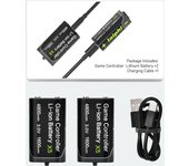 Laiphi Upgraded Rechargeable Lithium Xbox Battery Packs, 2 x 4800mWh Xbox Controller Batteries 3.0V for Xbox Series X|S, One S/X/Elite, No Charger Dock/Station required