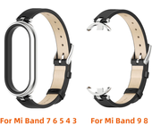 Leather Strap for Mi Band 9 8 7 6 5 4 3 Smart Bracelet Small Wrist Band Girls Women Band for Mi Smart Band 8 9 Wristbands