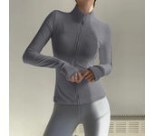 Ropa Deportiva para Mujer Chaqueta de Yoga de Manga Larga con Bolsos