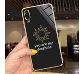 Luxury Plating Square Frame Cases For Huawei y6 Pro 2019 Case 6.09" Soft Silicone Back Cover Huawei Y6 2019 MRD-LX2 Flowers Capa
