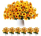 8pcs Flores de Girasoles Artificiales con Tallos diámetro 40cm, grande Girasoles Artificiales Decoracion, Sunflowers Artificial Flowers Flor Falsa Jarrones Decoracion Oficina en casa (8 grandes)