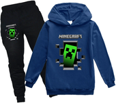 Minecraft Boys 2 Piece Fleece Pants Sets, Pullover Hoodie and Jogger Set for Boys