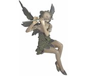 Flute Fairy Sitting Statue Outdoor Garden Yard Lovely Fairy Resin Sculpture Crafts Ornaments Gifts Home Desktop Decoration