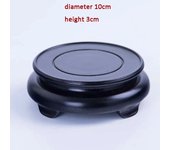 10-30cm Diameter matte black rotating round ceramic aquarium wer vase base stone teapot wooden frame stand