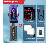 Soporte De Teléfono Móvil Con Rastreo Facial Automático P02 Giratorio 360° Para Vlog Y Video En Vivo Stabilizador Gimbal De Escritorio Compatible Con Smartphones Bluetooth ABS