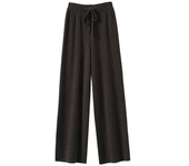 Autumn and Winter Women's High Waisted, Warm, Knitted Wide Leg, Straight Leg Pants, Solid Color, Hanging, Loose, Wide Leg Pants