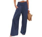 Women's Casual Pants, Casual Cotton Mid-rise Trousers