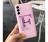 For Samsung Galaxy M23 5G Case Letter A To Z Liquid Silicone Luxury Phone Case For Samsung M23 SM-M236B Soft Matte Back Cover