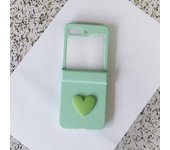 Cute Korean Candy Color 3D Love Heart Solid Color Case for Galaxy Z Flip5 Flip 5 Z Flip5 Zflip5 Zflip5 Flip5 Portable Cover