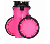 2 In 1 Pet Travel Water Bottle Foldable Dog feed Bowl Drink Cup Food Container Silicone Outdoor Portable Dog Cat Feeder