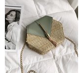 Hexagon Mulit Style Straw+leather Handbag Women Summer Rattan Bag Handmade Woven Beach Circle Bohemia Shoulder Bag