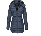 Chaqueta de Pluma plegable Ligera para Mujer, Abrigo Largo impermeable con capucha, con Cremallera Abrigo, ropa