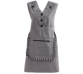 Household Small Plaid Waistcoat Lapel Apron Oil-proof Fashion Cooking Apron Cotton Antifouling Sleeveless Apron Women