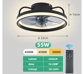 Ventilador 55W luz, luz de techo control remoto, ventilador eléctrico con lámpara LED para el hogar, habitaciones, dormitorio,ventilador de techo con luz