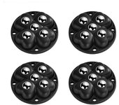 4Pcs 360°Rotatable Furniture Casters Self Adhesive 5-Ball Storage Box Roller Mute Heavy Duty Universal Pulley