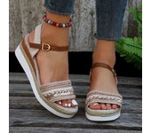 Sandalias fashionable tacón cuña para mujer, zapatos de moda, Verano