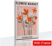 Simple Drawing Tulip Flowers Canvas Painting With Frame Flower Market Posters Nordic Bedroom Wall Art Print Pictures Home Decor