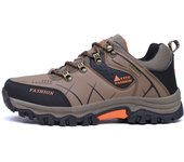 Men's Waterproof Hiking Shoes Leather Comfortable Lightweight Anti Slip Low Tops Outdoor Walking Work Shoes