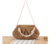 Crossbody bag in stylish candy colors, woven for everyday beach vacations.