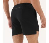 Pantalones cortos deportivos Pantalones de tres puntos de entrenamiento transpirables y de secado rápido para hombres Fitness, pantalones cortos para correr, cortos delanteros y largos traseros