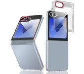 Anti-Yellowing Transparent Case For Samsung Galaxy Z Flip 3 4 5 6 Crystal Clear Hybrid Cover Military-Grade Impact Defense Cases
