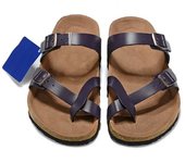 Sandalias Mayari de marca de diseñador de lujo para mujer, chanclas de playa de piel de vaca, suela suave con hebillas, anillo para el dedo del pie, zapatillas de verano para hombre con caja