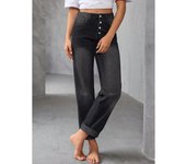 Women Slim Denim Jeans Ladies Casual Loose Straight Pants Wide Leg Full Length Jeans Trousers