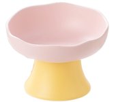 Pet Supplies Ceramic Cat Bowl Cute Slanted Mouth Pet High Foot Bowl Anti Tipping Creative Dog Food Feeding Basin Water Container