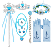 Vestido de princesa de lentejuelas de verano para niños, disfraz con estampado azul, vestido elegante de Reina de la nieve para niñas, regalo de cumpleaños para niños