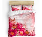 Black And White Butterfly Flower Art 3pcs Bedding Set For Bedroom Double Bed Home Textile Duvet Quilt Cover Pillowcase