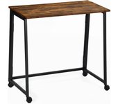 Mesa de Ordenador Plegable para Ahorrar Espacio, con Estructura de Acero, para Oficina, Hogar, Puesto de Trabajo, Estilo Escandinavo, Patas de Metal, FáCil Montaje, Negro, 80 X 40 X 74 Cm