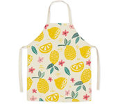 Cartoon Food Print Apron Fruit Pattern Parent-child Sleeveless Apron Linen Stain Resistant Apron Kitchen Cooking Accessories