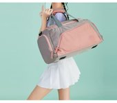 40L Bolsa de Deporte Mujer Bolsa Viaje Bolsas de Gimnasia con Compartimento para Zapatos Impermeable Bolsa de Fin de Semana para Entrenamiento Travel Duffle Yoga 53x27x27CM