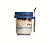 Taza de avena nocturna de 350ML, vaso con tapa y cuchara, taza para desayuno, taza portátil para cereales, leche, ensalada, yogur, artículo de cocina