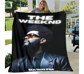Singer The Weeknd Printed blankets Flannel Warm blanket Soft Cozy Blanket Travel Blankets bed linings Birthday Gift