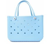 Solid Fashion Hole Durable Waterproof Beach Bag Fashion Rubber Handbag Beach Boat Swimming Sports Shopping Portable Handbag