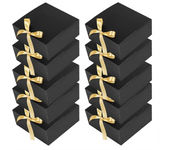 10Pack Black Gift Boxes with Lids, 8X8X4 Inch Groomsmen Proposal Box, Luxury Black Gift Box with Ribbon for Wedding Box