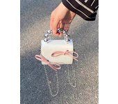 2024 Summer New Versatile Premium Texture Cute Bow Pearl Mini Handheld Chain Bag Crossbody Bag